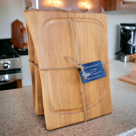 Set de platos de madera nativa para asado